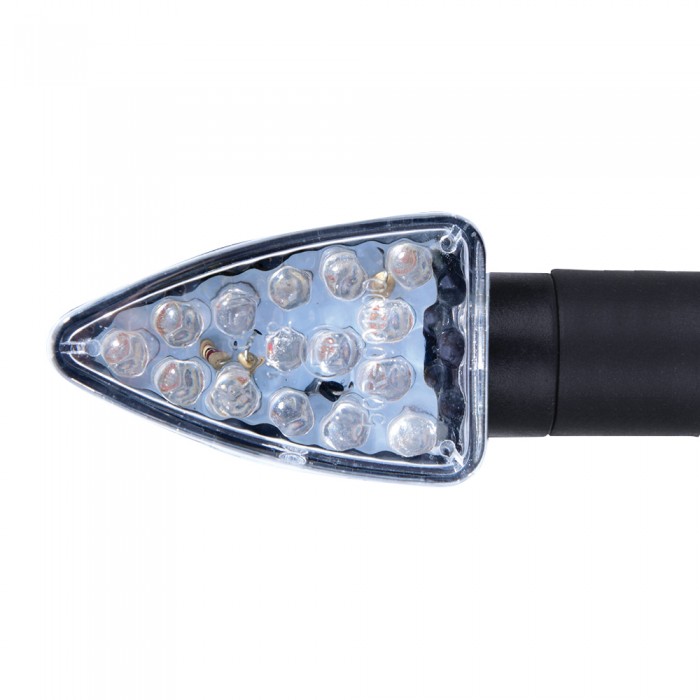 Oxford Arrow Indicator Blk Long Stem Clear Led